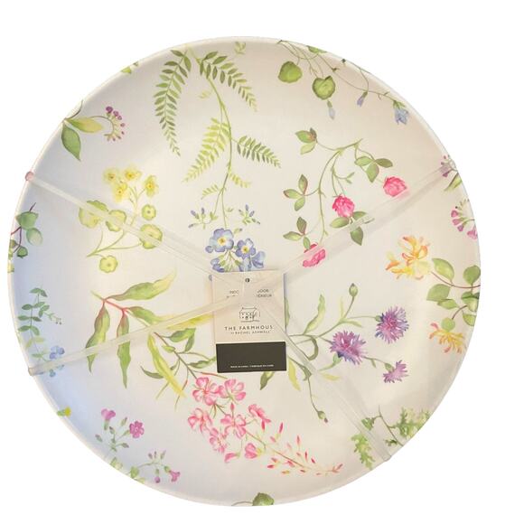 RACHEL ASHWELL Farmhouse Spring Wildflower Floral Melamine 11" Dinner Plates (4) - Picture 1 of 8